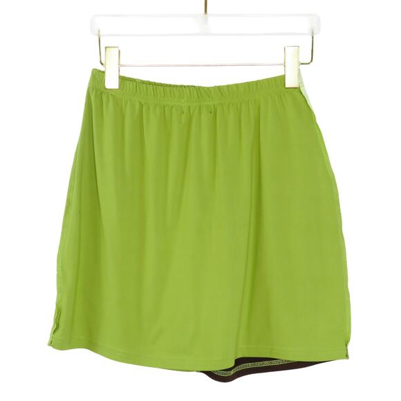 Y2k Cider Lime Green & Brown Colorblock Patchwork Skirt Set Medium Cute - Picture 7 of 9
